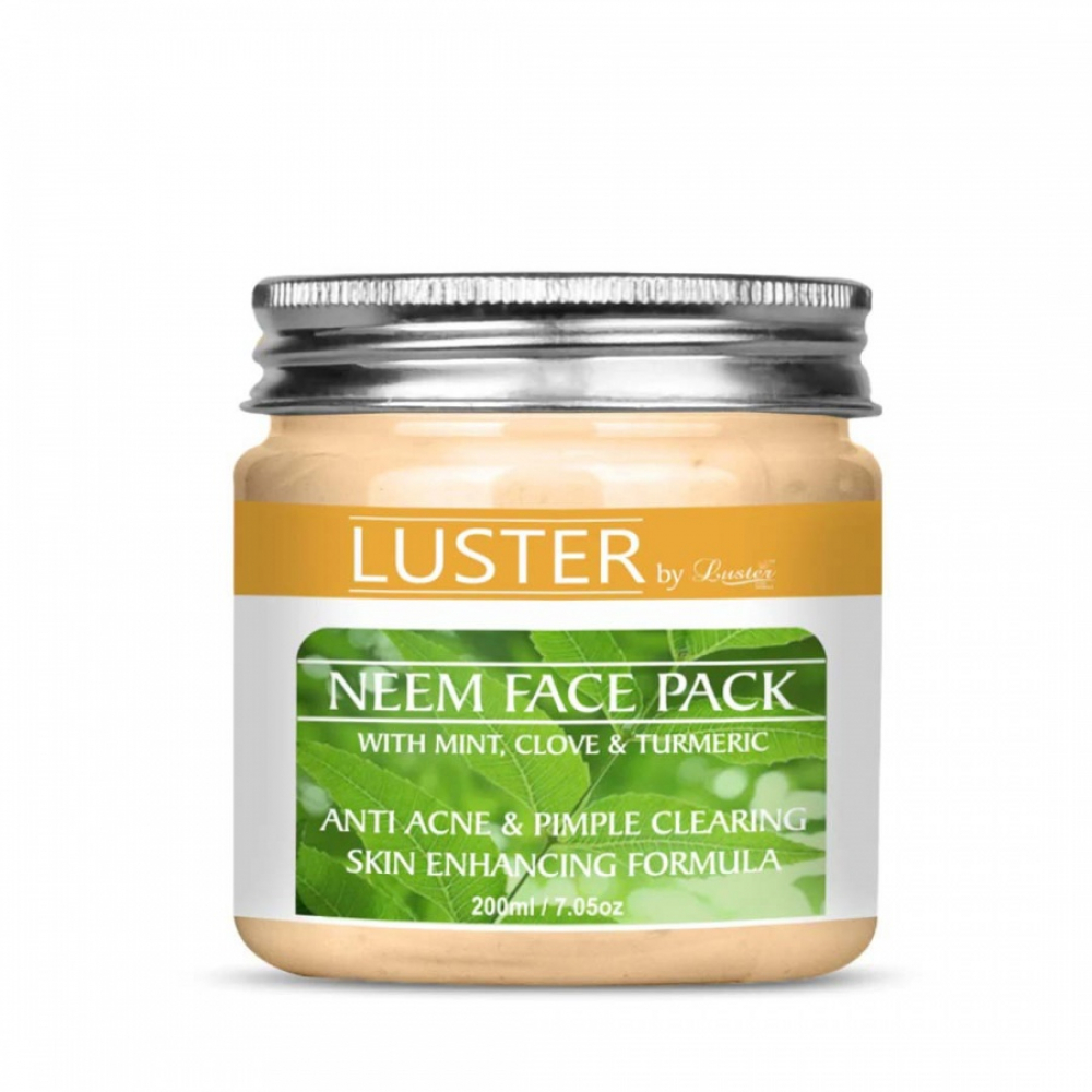 Очищающая маска от прыщей и акне с нимом и куркумой 200г LUSTER Neem Face Pack For Acne & Pimple Clearing